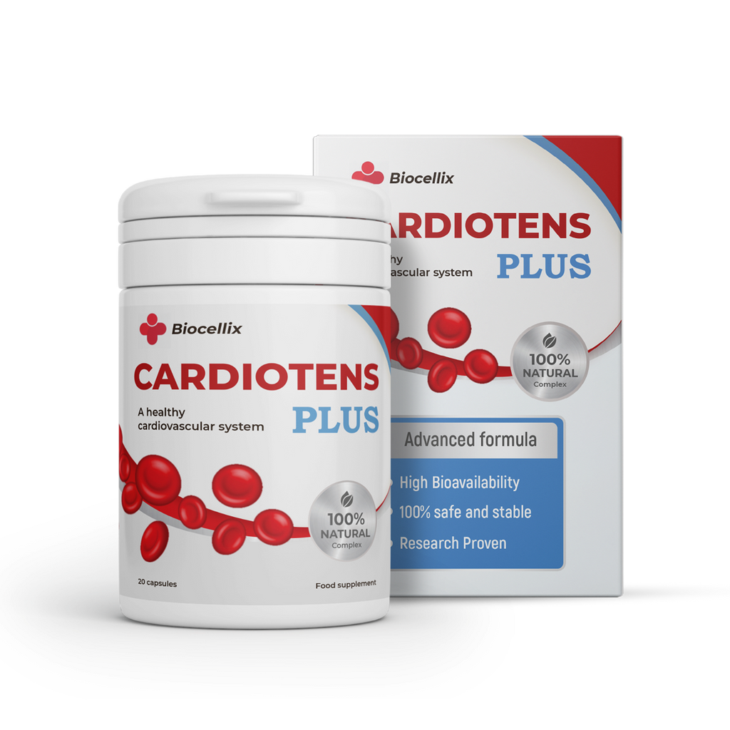 Cardiotens Plus – Complemento Cardiovascular con Melisa, Espino y Ajo 20 Cápsulas